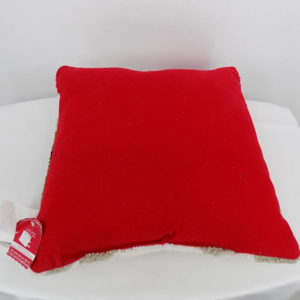 African American Santa Face Pillow Glasses Red Hat Ashland 16 x 16 Christmas New